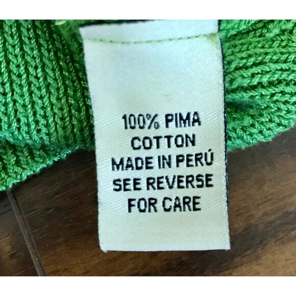 Beyond Threads Women's Green Pima Cotton Knit Button-Front Sweater. Size L. Peru - Picture 5 of 8